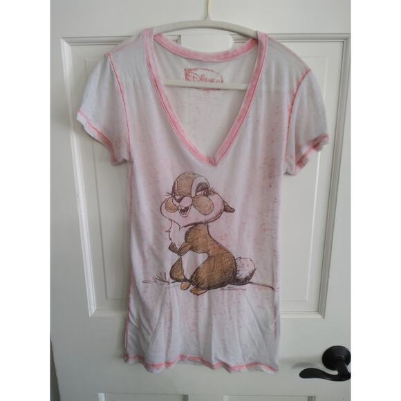 $Disney Woman size med, Thumper rabbit cottonpoly blend pink/white Sheer - Picture 1 of 4